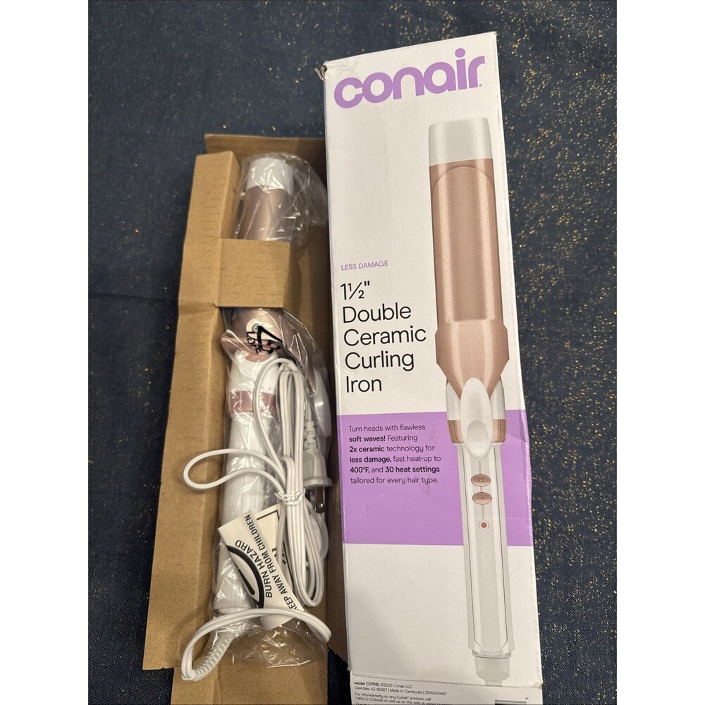 Conair Double Ceramic Curling Iron 1.5 Inch - Rose Gold